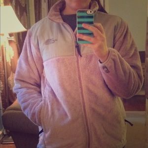 Fuzzy lavender North Face jacket