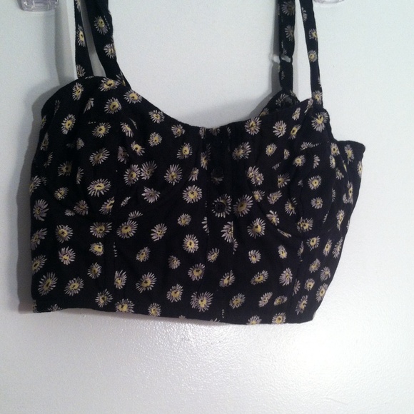 Black floral print Bralet