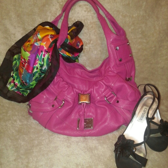 Faux Leather Hot Pink Tote