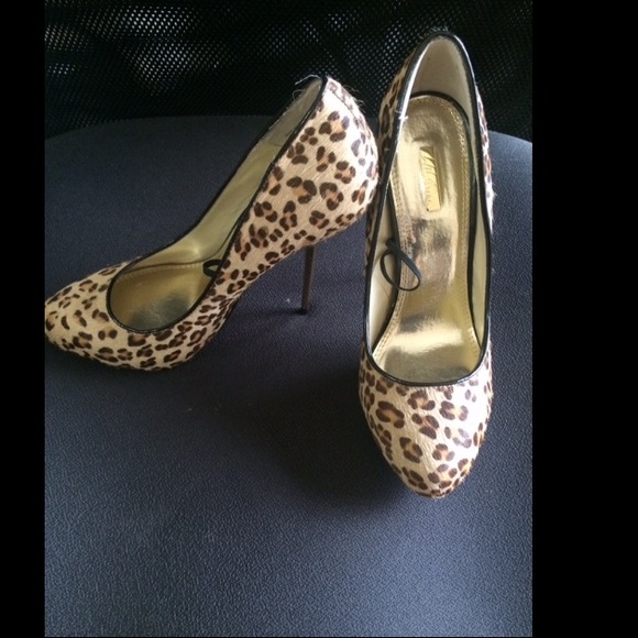 Cheetah Print pony hair/leather stilettos sz 7