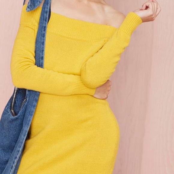 Nasty gal yellow sweater dress