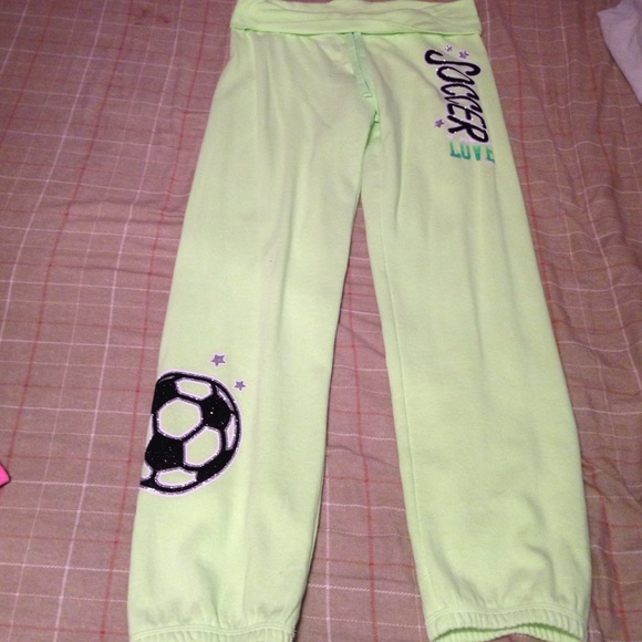 Green Justice soccer sweat pants
