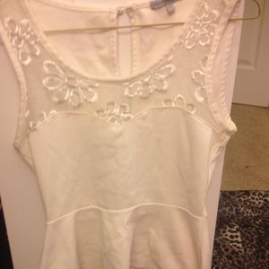 White peplum top