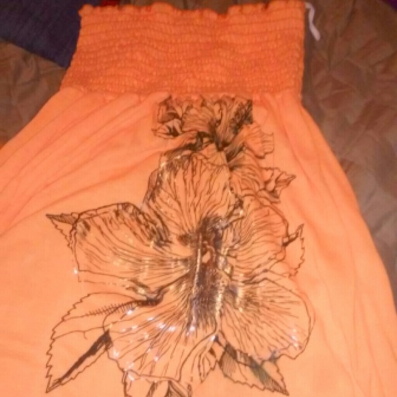 pretty orange bathing suit cover up