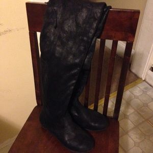 Thigh high comfort view boots - fits wide calf