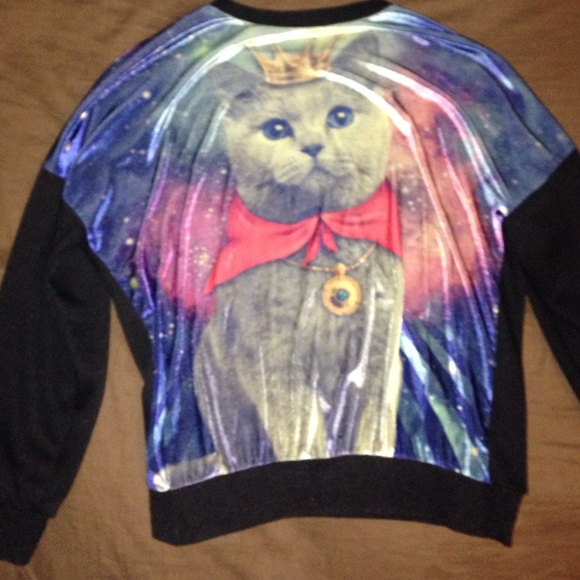 Galaxy Cat sweater, like new!