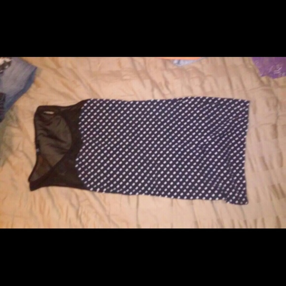 Forever 21 navy blue and white polka dot dress