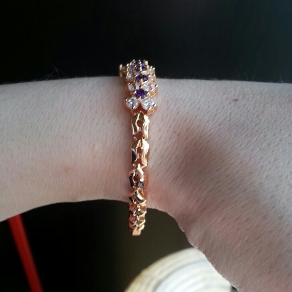 Never worn amethyst and white topaz gp bracelet - Picture 3 of 4
