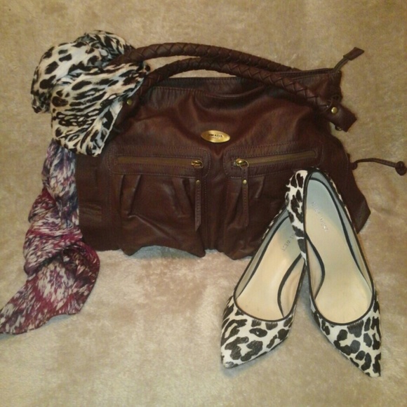 Large Chocolate Faux Leather Tote