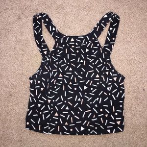 Black Phoebe Printed Crop Top