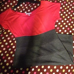 Hot Pink & Gray Bodycon Dress