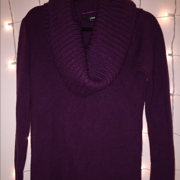 Sweater dress with cowl neck