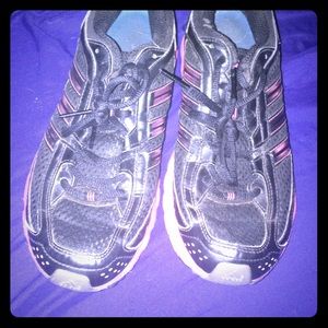 Pink and Black Adidas Sneakers