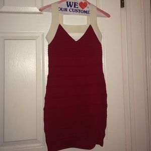 Never worn Red/Beige dress.