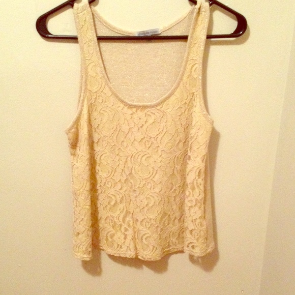 Gold lace tank