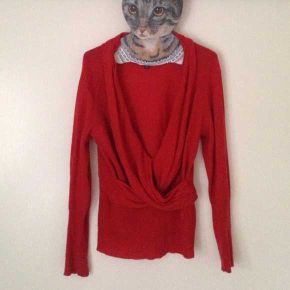 Red Wool Anthropology Layering Sweater XL