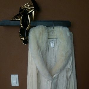 White and Black cream long sweater