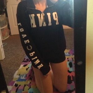 black vs 3/4 zip sweatshirt