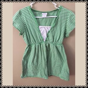 Empire Waist Green Maternity Top