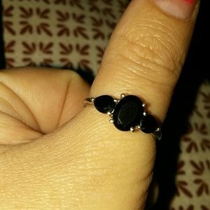 Sterling silver black onx ring
