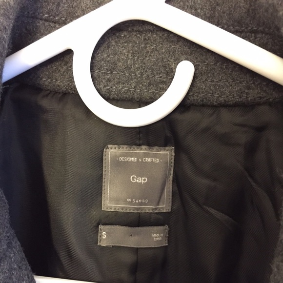 Gap charcoal grey wool blend moto coat - Picture 3 of 4