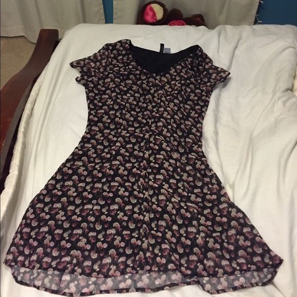 Floral button front dress