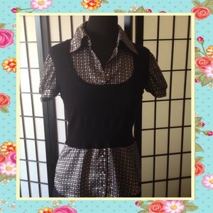 SOLD Summer Twinset Sweater Vest Satin Shirt