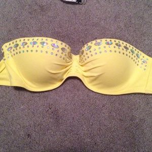 Victoria's Secret yellow strapless bikini top
