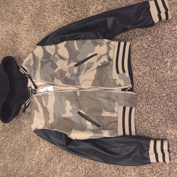 Leather and camo jacket!