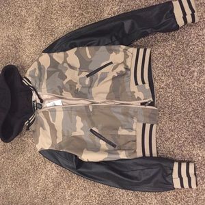 Leather and camo jacket!