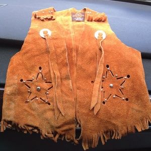 Baby suede fringe vest vintage!