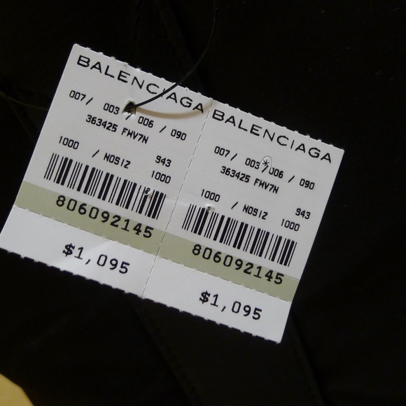 Balenciaga Black Cabas Nylon Leather Tote Bag - Picture 2 of 4