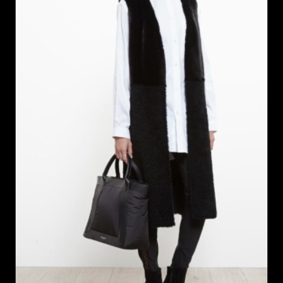 Balenciaga Black Cabas Nylon Leather Tote Bag - Picture 4 of 4