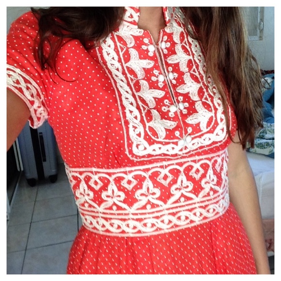 SOLD Vintage 1950's polka dot rockabilly dress - Picture 2 of 4