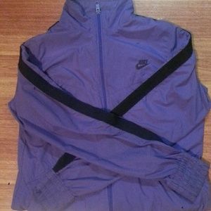 Purple light Nike jacket w black  stripes