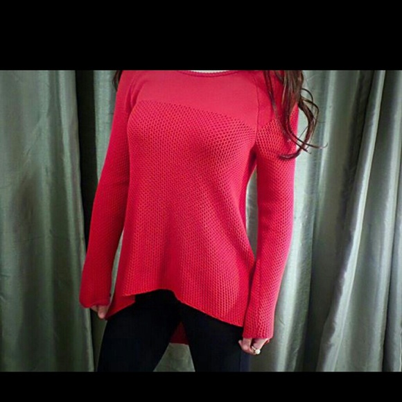 Sassy Red Zipper Back Sweater Tunic