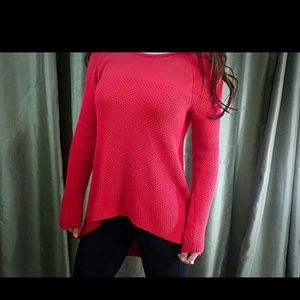 Sassy Red Zipper Back Sweater Tunic