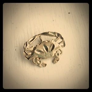 Sterling silver crab charm