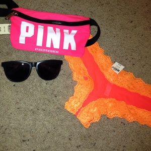 Vs pink fanny pack sunglasses and orange cheeky
