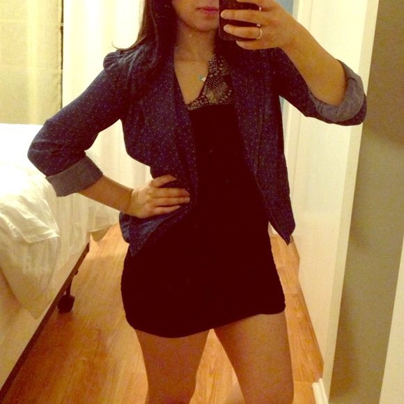 NWOT Denim PolkaDot Blazer