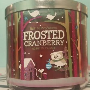 Frosted cranberry candle