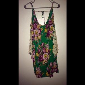 Beautiful jade green floral dress