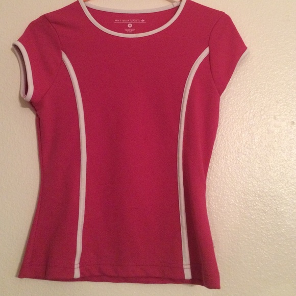 Pink and white athletic running top medium M