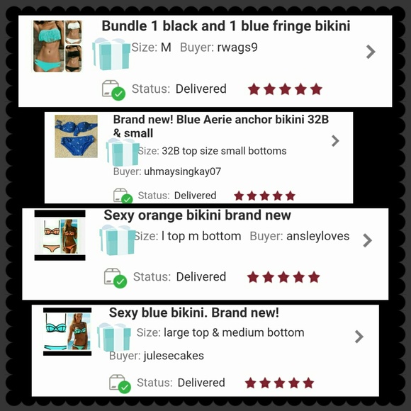 LAST SMALL boho fringe bandeau bikini black - Picture 2 of 2