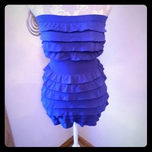 Vibrant blue ruffle bebe dress