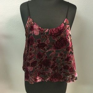 Floral & Velvet Detail Tank