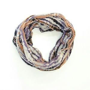 Bohemian purple orange black white infinity scarf