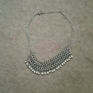 Silver guess necklace