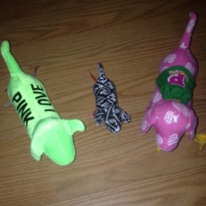 Set of 3 Pink Mini Dogs