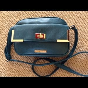 Rampage Small Blue Crossbody Turnlock Zip-Top NWT